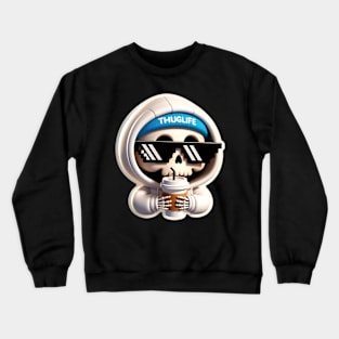 Thug Life Skully boy with coffee Crewneck Sweatshirt